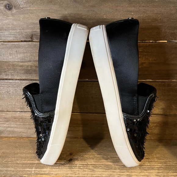 Womens Sam Edelman Elton Black Sequin Slip On Casual Shoes Sneaker Size‎ 6 M GUC - Picture 4 of 7